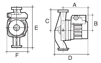 Medidas del circulador para ACS SB-5 Y - BAXI